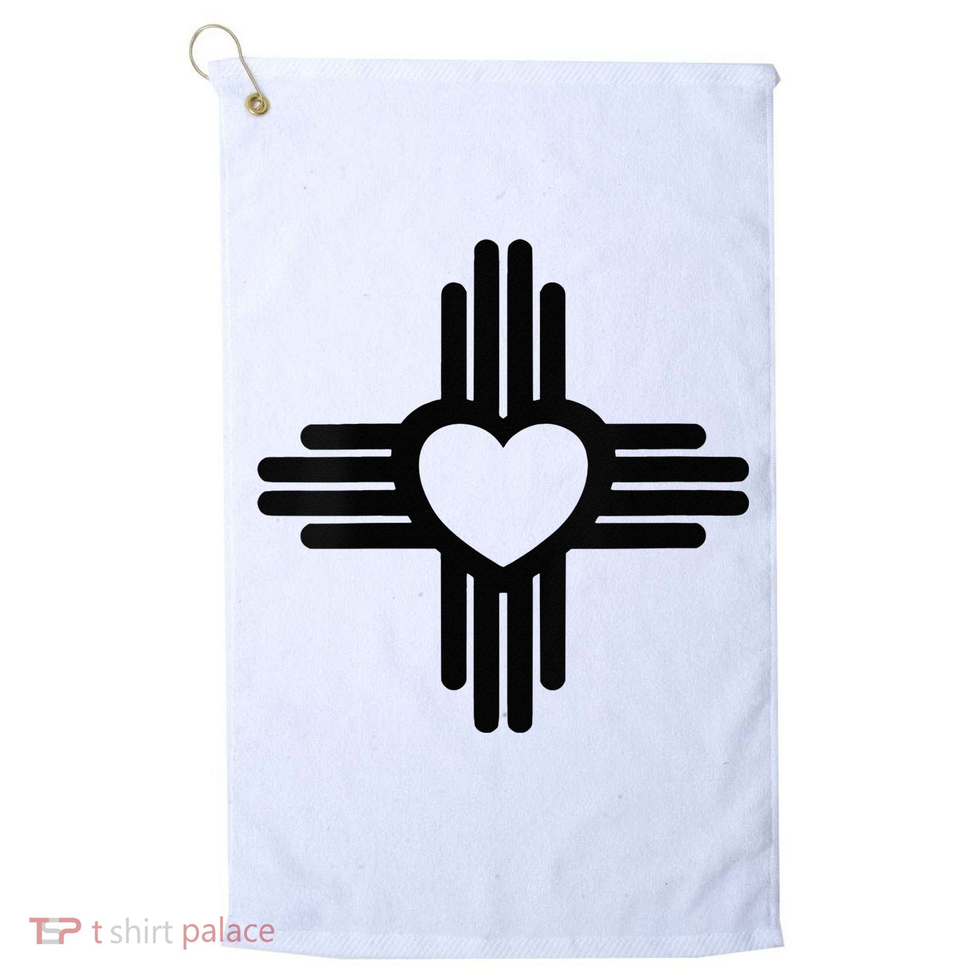 Zia Symbol Heart I Love New Mexico Golf Towel