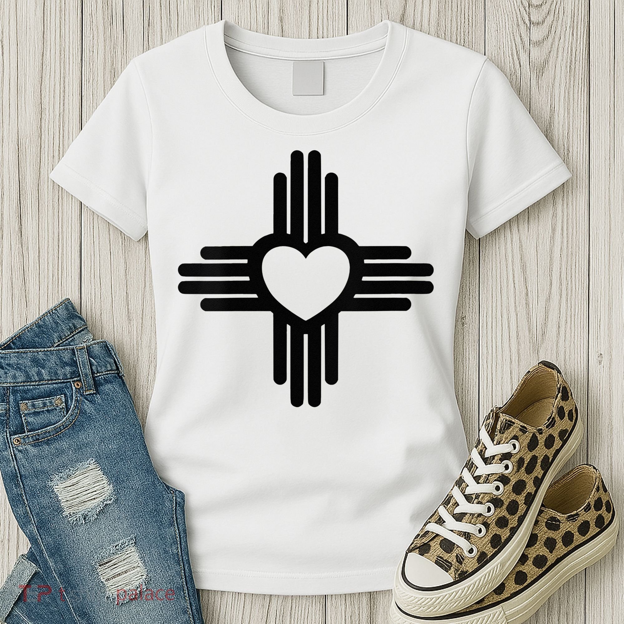 Zia Symbol Heart I Love New Mexico Women's T-Shirt