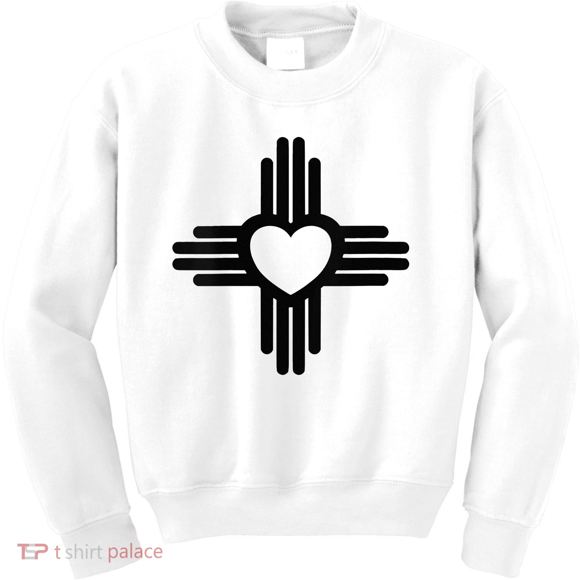 Zia Symbol Heart I Love New Mexico Kids Sweatshirt