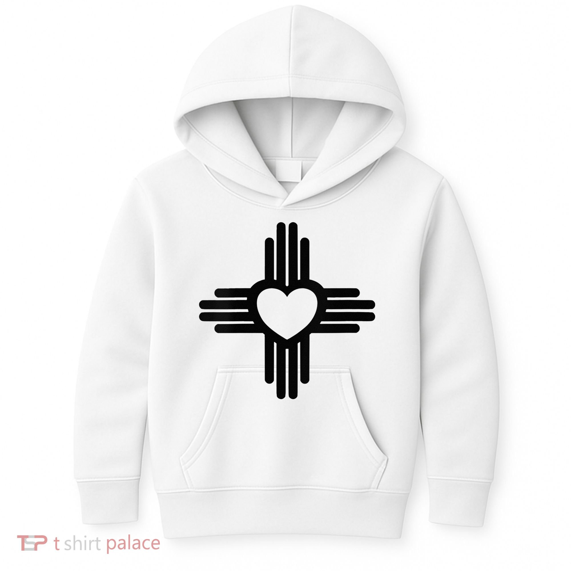 Zia Symbol Heart I Love New Mexico Kids Hoodie