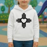 Zia Symbol Heart I Love New Mexico Kids Hoodie thumb 3