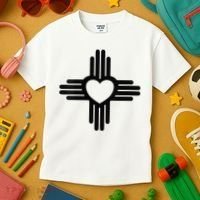 Zia Symbol Heart I Love New Mexico Kids T-Shirt thumb 3