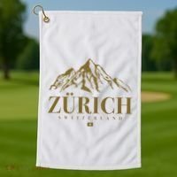 Zurich Switzerland Mountain Swiss Alps Golf Towel thumb 1