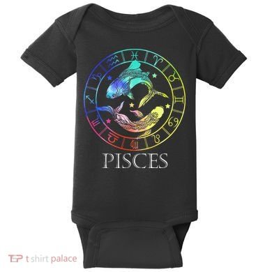 Zodiac Sign Pisces Baby Bodysuit