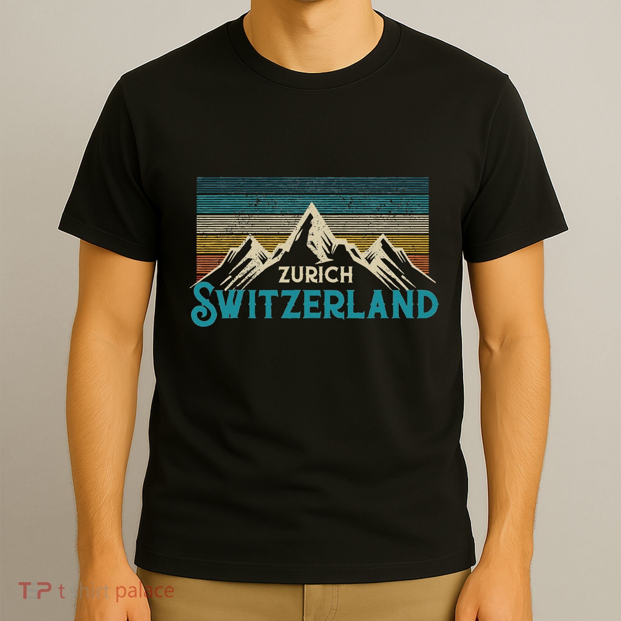 Zurich Switzerland Swiss Vintage Mountains Souvenir Gift T-Shirt