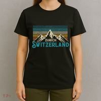 Zurich Switzerland Swiss Vintage Mountains Souvenir Gift T-Shirt thumb 4