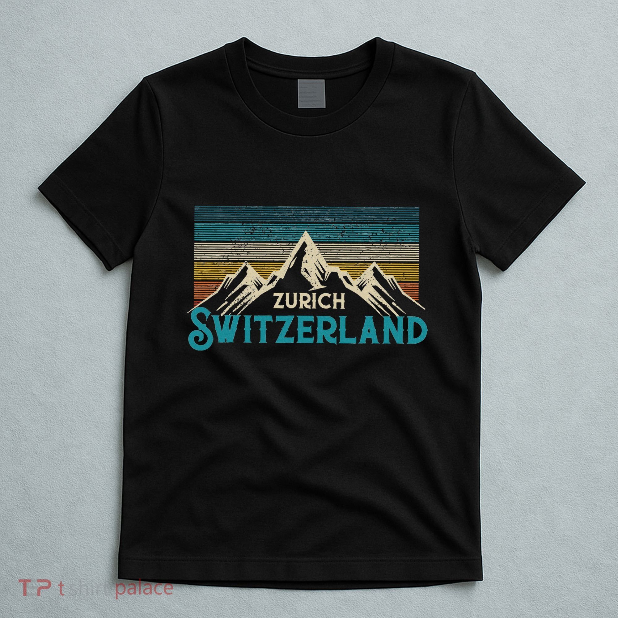Zurich Switzerland Swiss Vintage Mountains Souvenir Gift T-Shirt