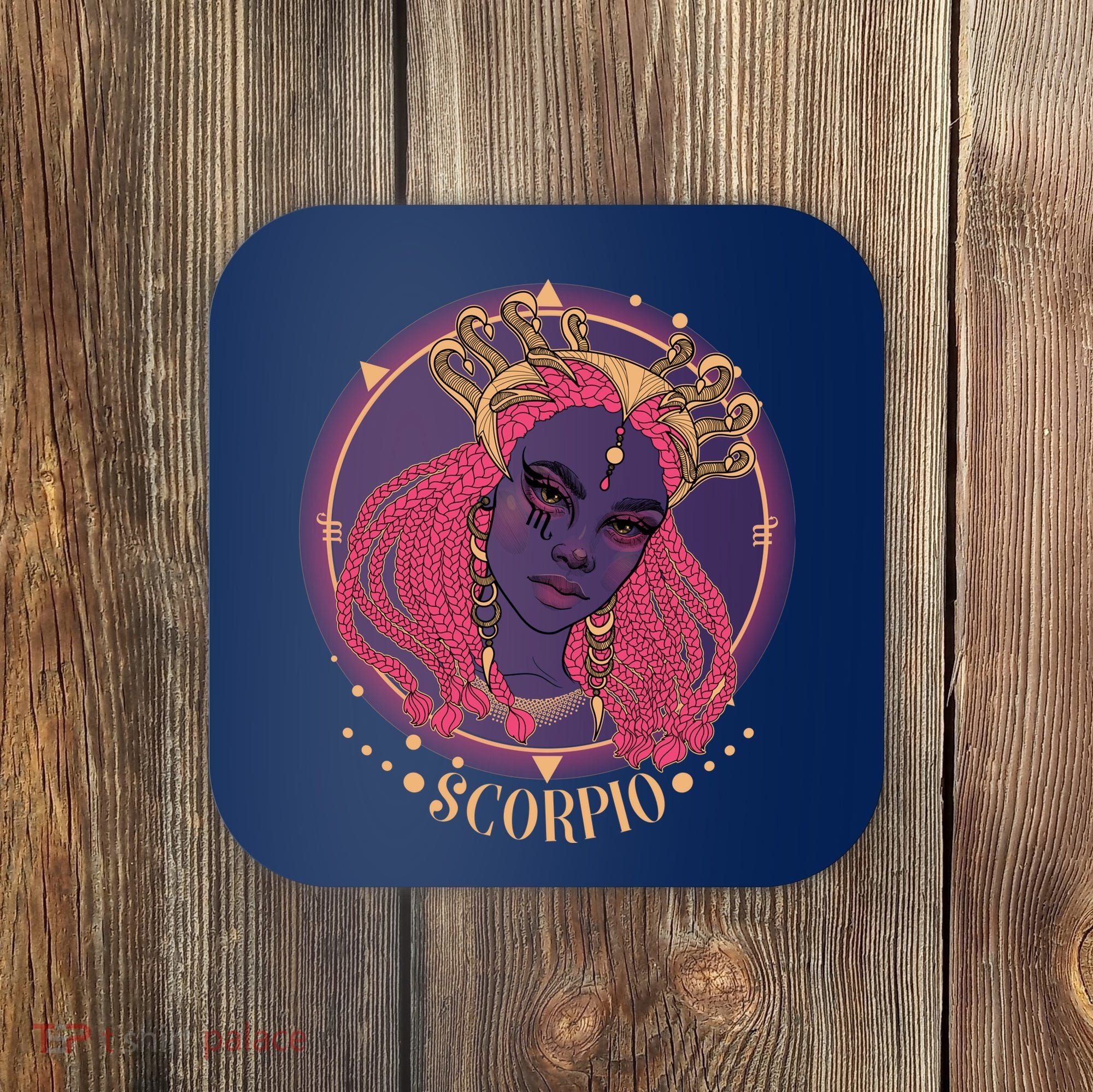 Zodiac Scorpio Scorpion Goddess Queen Coaster