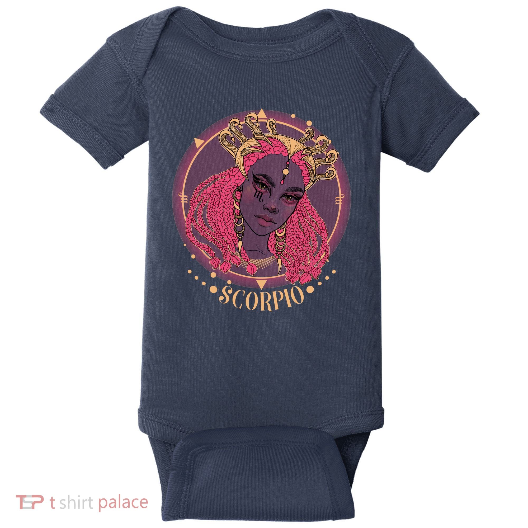 Zodiac Scorpio Scorpion Goddess Queen Baby Bodysuit