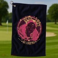 Zodiac Scorpio Scorpion Goddess Queen Golf Towel thumb 1