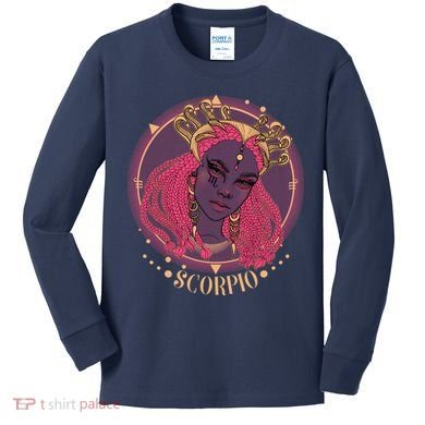 Zodiac Scorpio Scorpion Goddess Queen Kids Long Sleeve Shirt