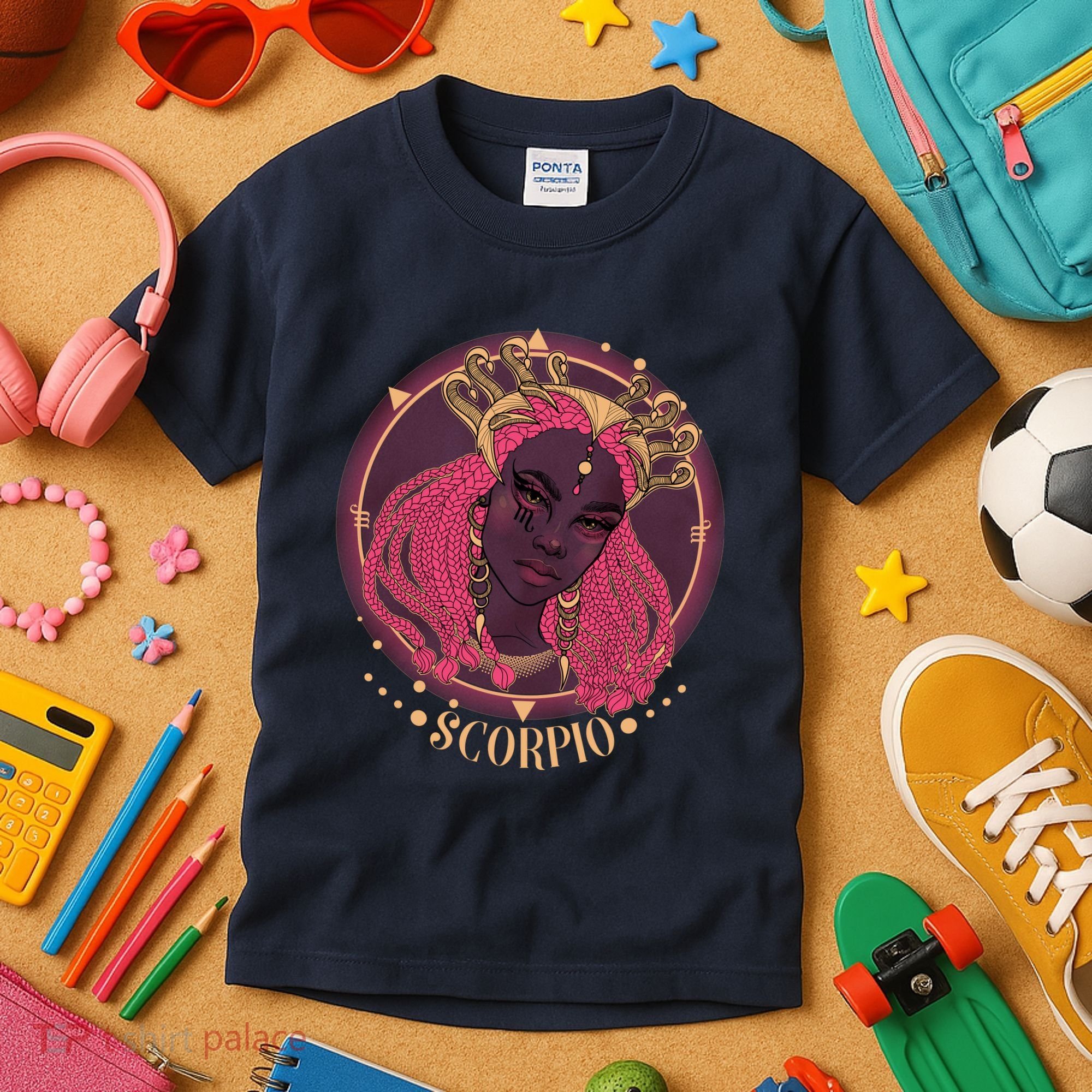 Zodiac Scorpio Scorpion Goddess Queen Kids T-Shirt