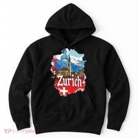 Zurich Switzerland Swiss Flag City Souvenir Hoodie thumb 0