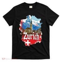 Zurich Switzerland Swiss Flag City Souvenir T-Shirt thumb 0
