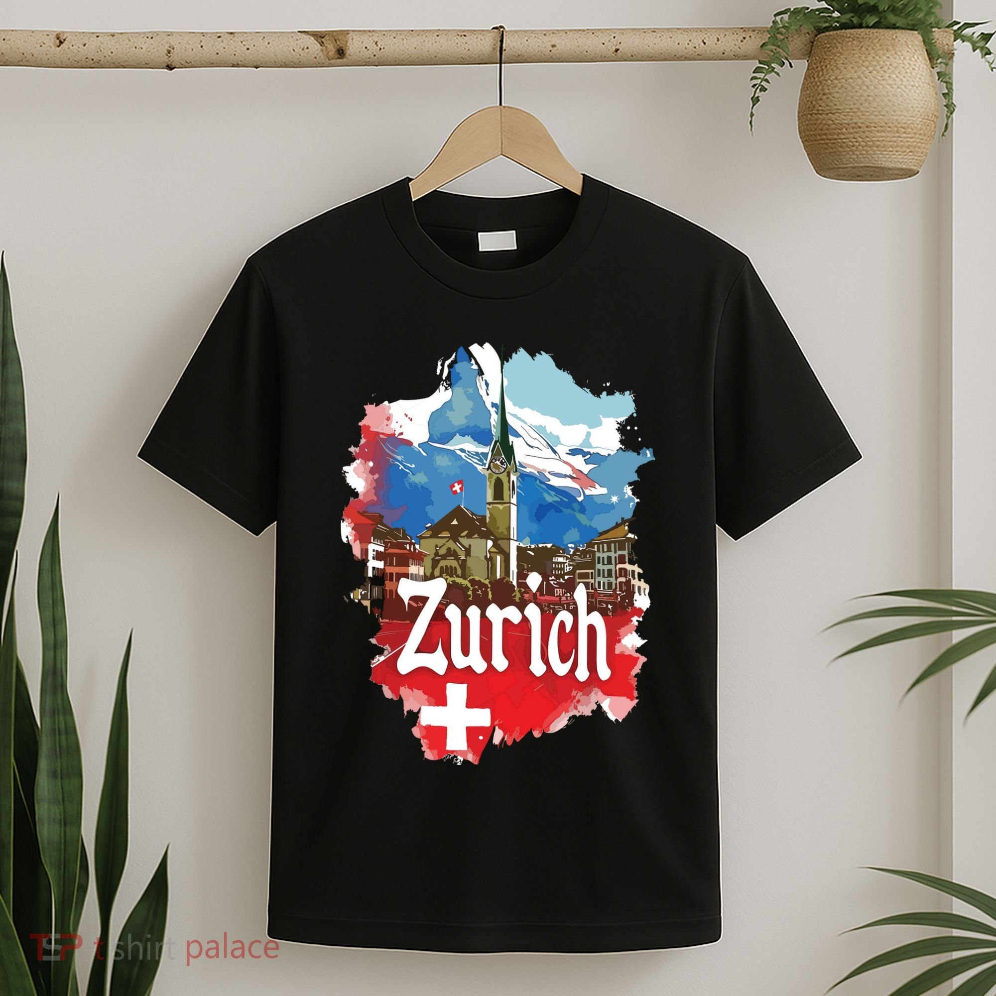 Zurich Switzerland Swiss Flag City Souvenir T-Shirt