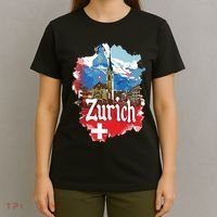Zurich Switzerland Swiss Flag City Souvenir T-Shirt thumb 4