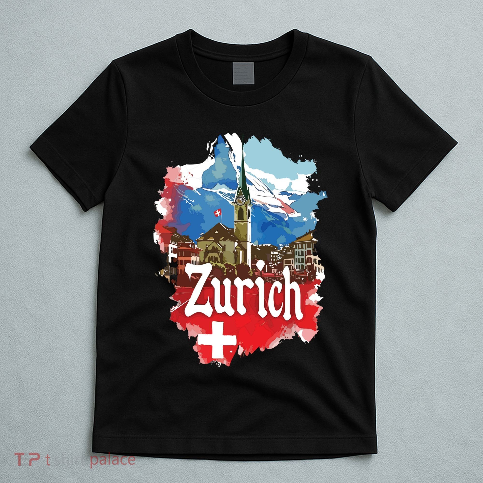 Zurich Switzerland Swiss Flag City Souvenir T-Shirt