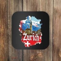 Zurich Switzerland Swiss Flag City Souvenir Coaster thumb 0