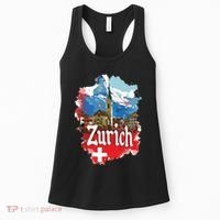 Zurich Switzerland Swiss Flag City Souvenir Women's Tank Top thumb 0