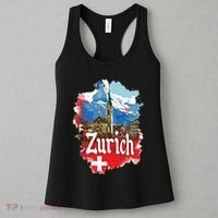 Zurich Switzerland Swiss Flag City Souvenir Women's Tank Top thumb 3