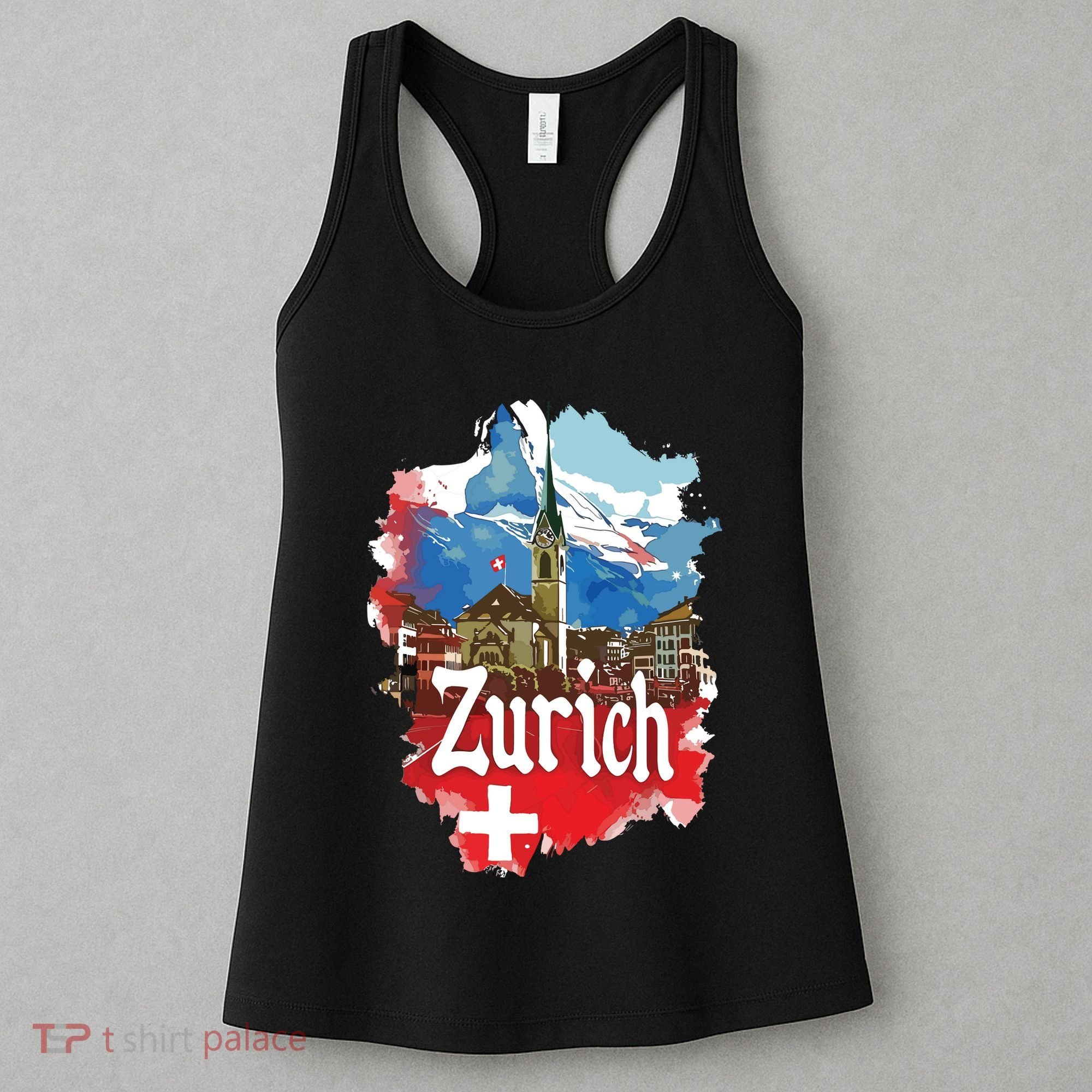 Zurich Switzerland Swiss Flag City Souvenir Women's Tank Top