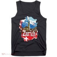 Zurich Switzerland Swiss Flag City Souvenir Tank Top thumb 0
