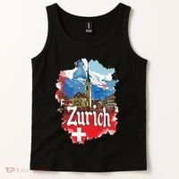 Zurich Switzerland Swiss Flag City Souvenir Tank Top thumb 2