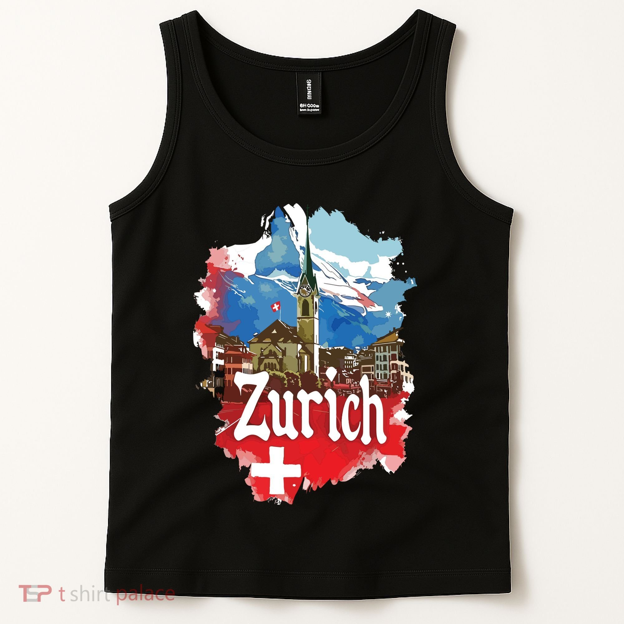 Zurich Switzerland Swiss Flag City Souvenir Tank Top