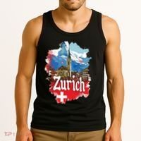 Zurich Switzerland Swiss Flag City Souvenir Tank Top thumb 3
