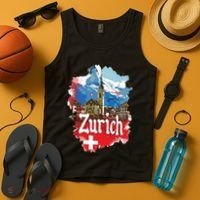 Zurich Switzerland Swiss Flag City Souvenir Tank Top thumb 4
