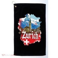 Zurich Switzerland Swiss Flag City Souvenir Golf Towel thumb 0