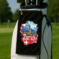Zurich Switzerland Swiss Flag City Souvenir Golf Towel thumb 2