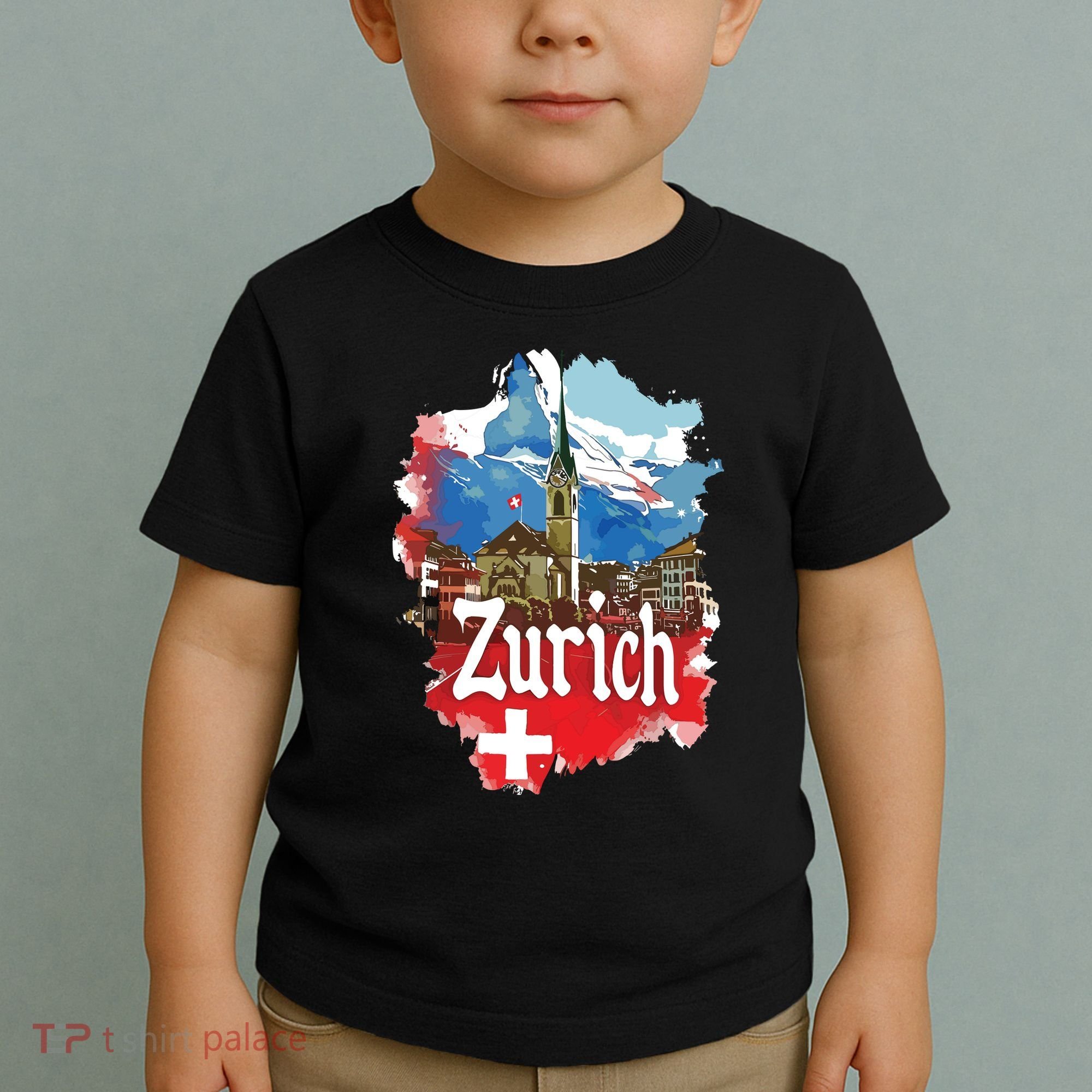 Zurich Switzerland Swiss Flag City Souvenir Toddler T-Shirt