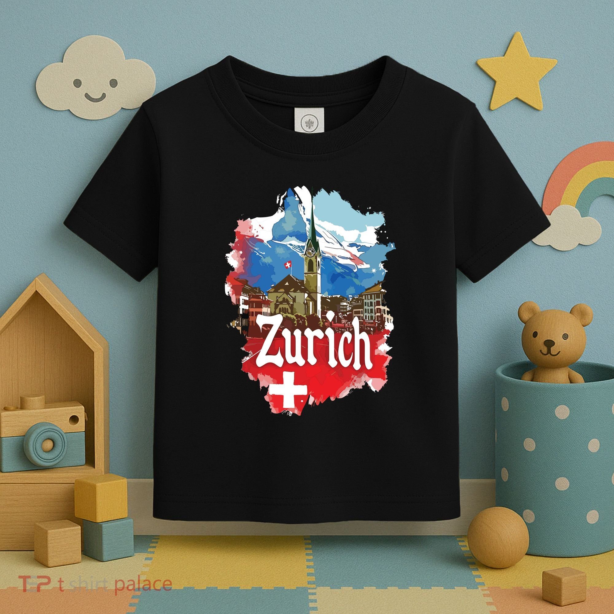 Zurich Switzerland Swiss Flag City Souvenir Toddler T-Shirt