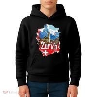 Zurich Switzerland Swiss Flag City Souvenir Kids Hoodie thumb 4