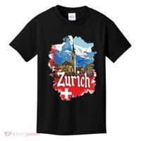 Zurich Switzerland Swiss Flag City Souvenir Kids T-Shirt thumb 0