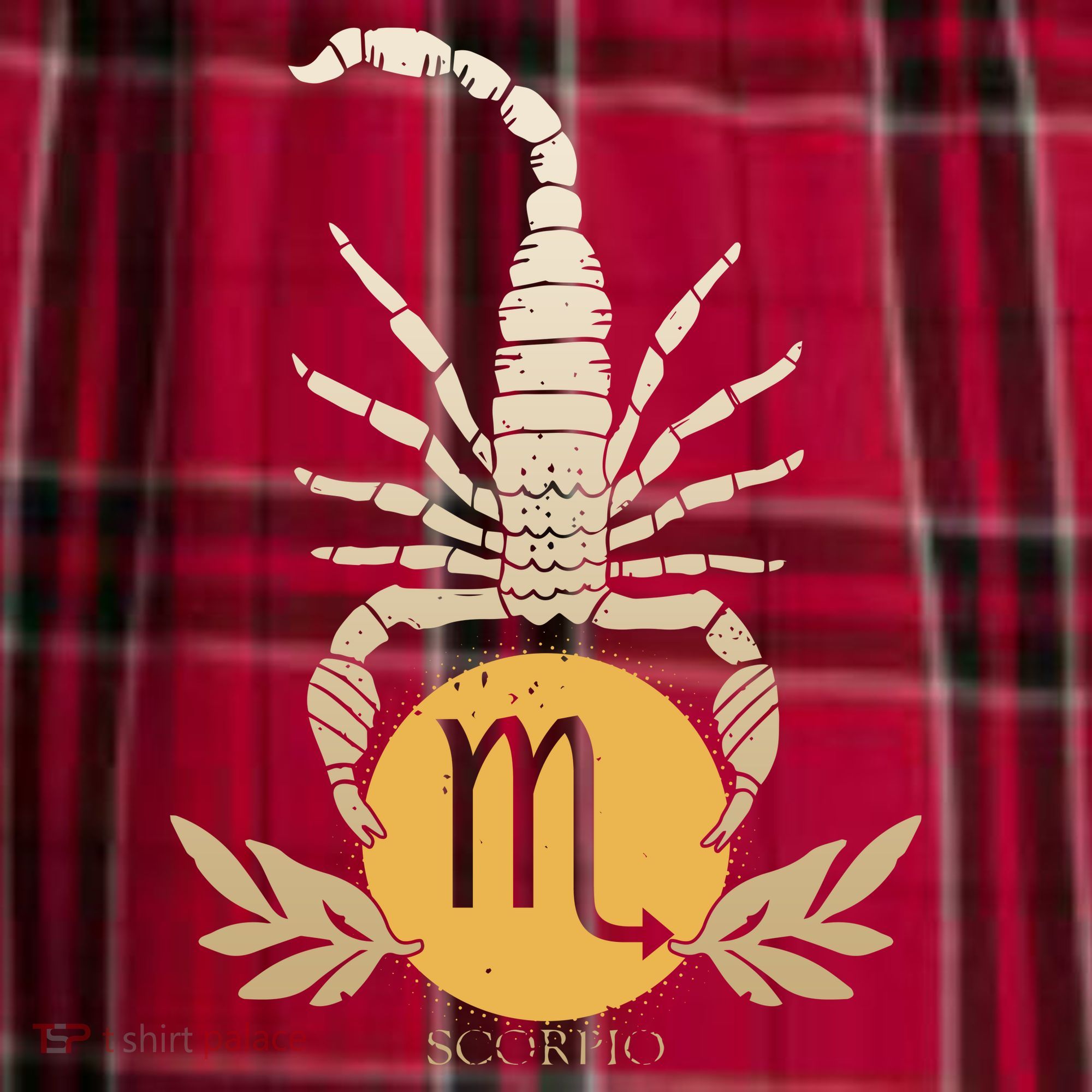 Zodiac Scorpio Scorpion Symbol Women's Flannel Plaid Pajama Pants