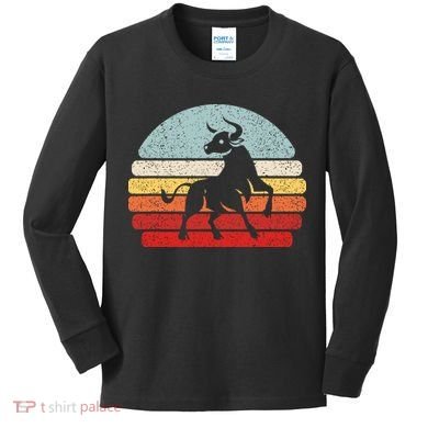Zodiac Sign Taurus Vintage Kids Long Sleeve Shirt