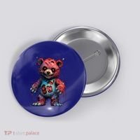 Zombie Teddy Bear Button thumb 0