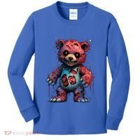 Zombie Teddy Bear Kids Long Sleeve Shirt thumb 0