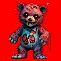 Zombie Teddy Bear Santa Hat thumb 1