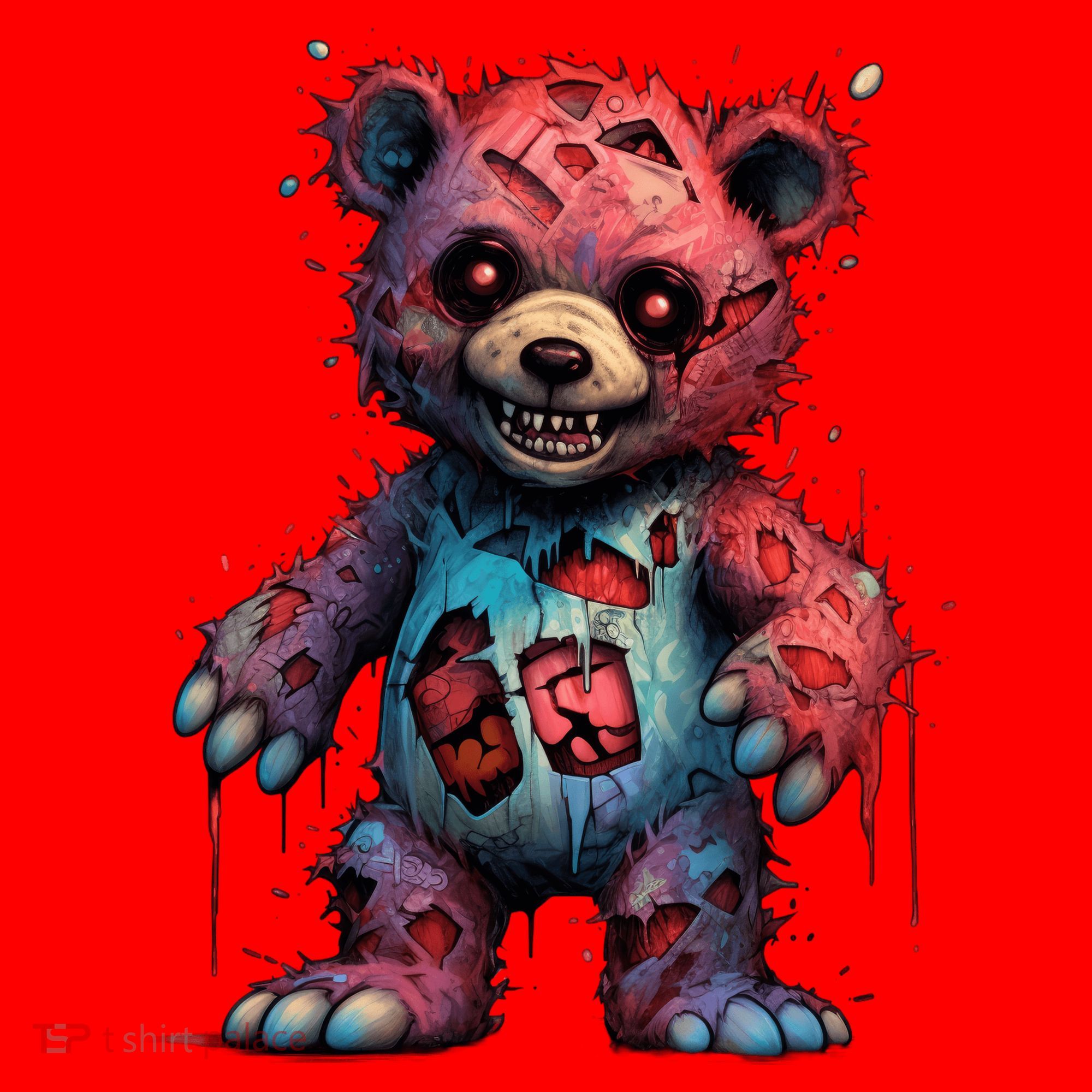 Zombie Teddy Bear Santa Hat