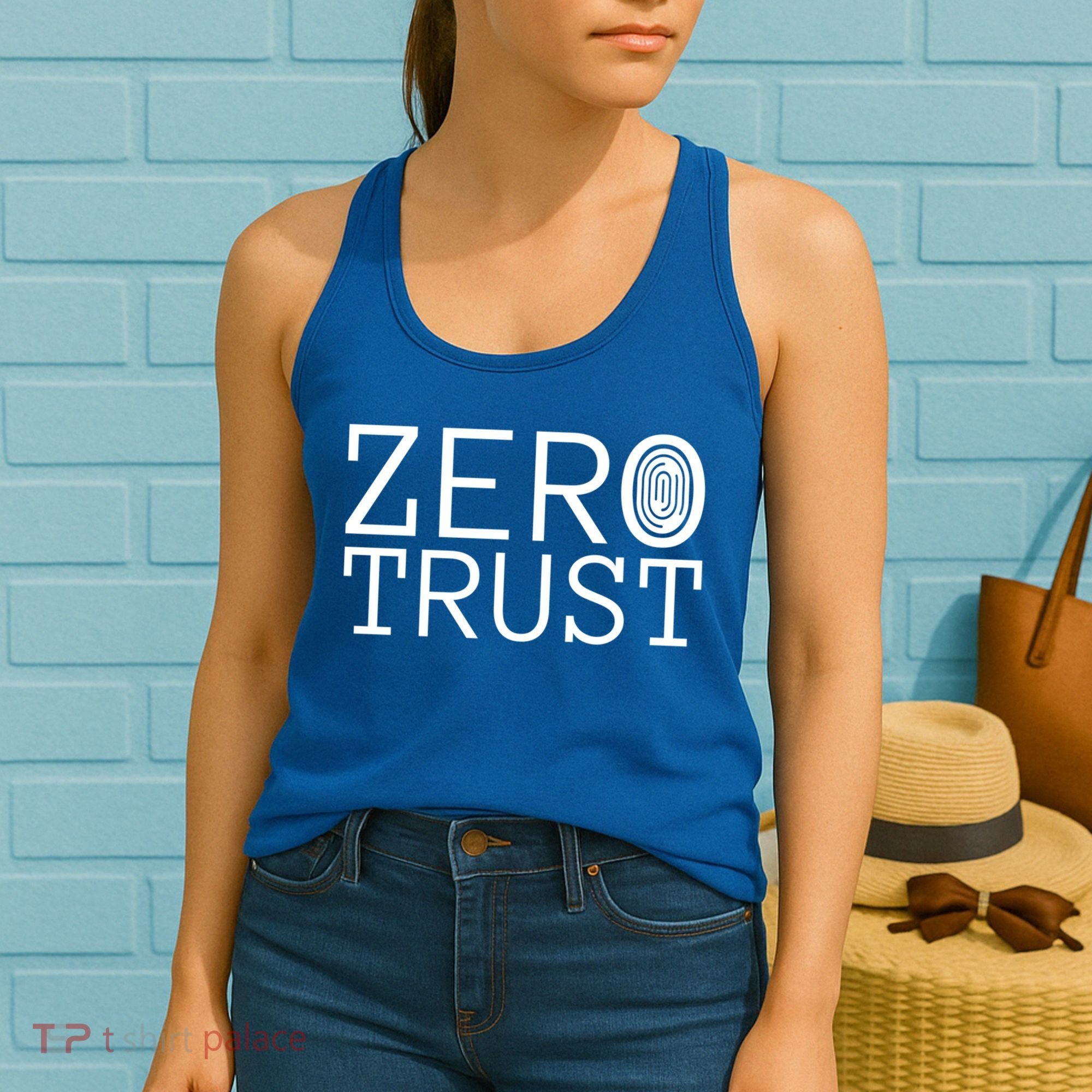 Zero Trust Cyber Security Hacking Programmer Developer Funny Gift Women's Tank Top