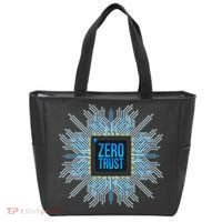 Zero Trust Cyber Security Hacking Programmer Developer Funny Gift Tote Bag thumb 0