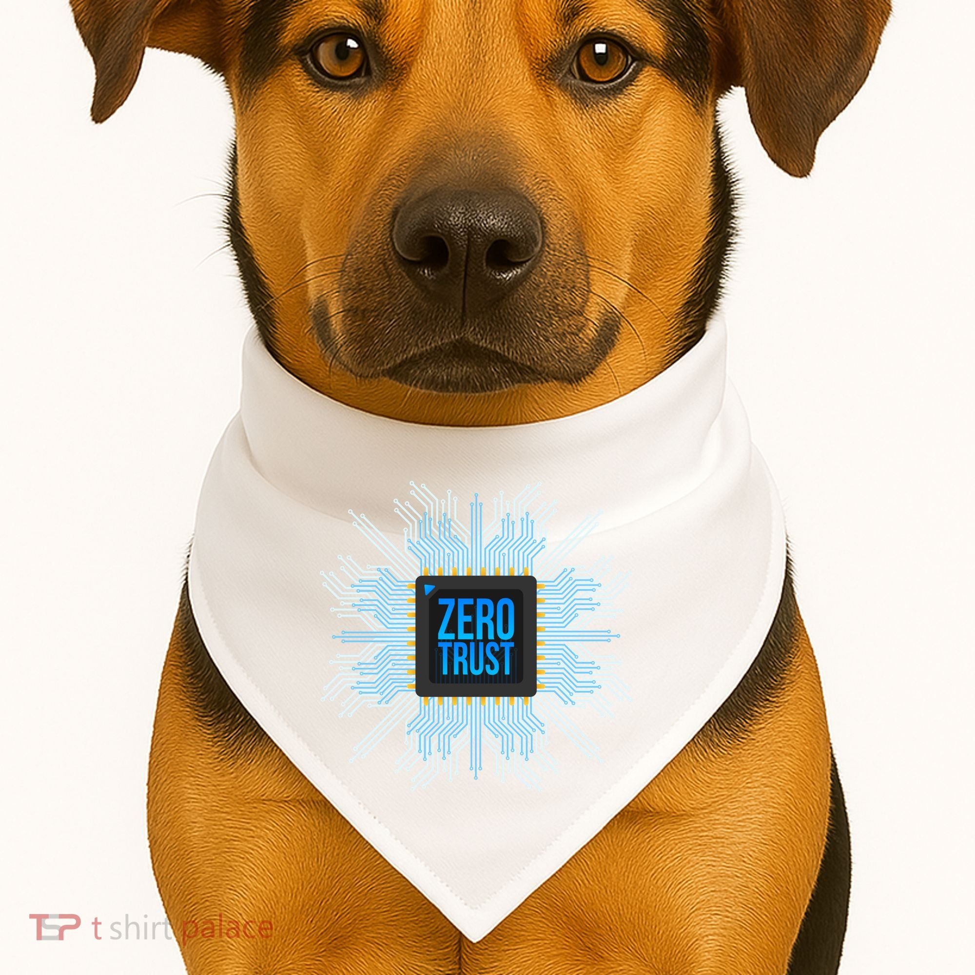 Zero Trust Cyber Security Hacking Programmer Developer Funny Gift USA-Made Doggie Bandana
