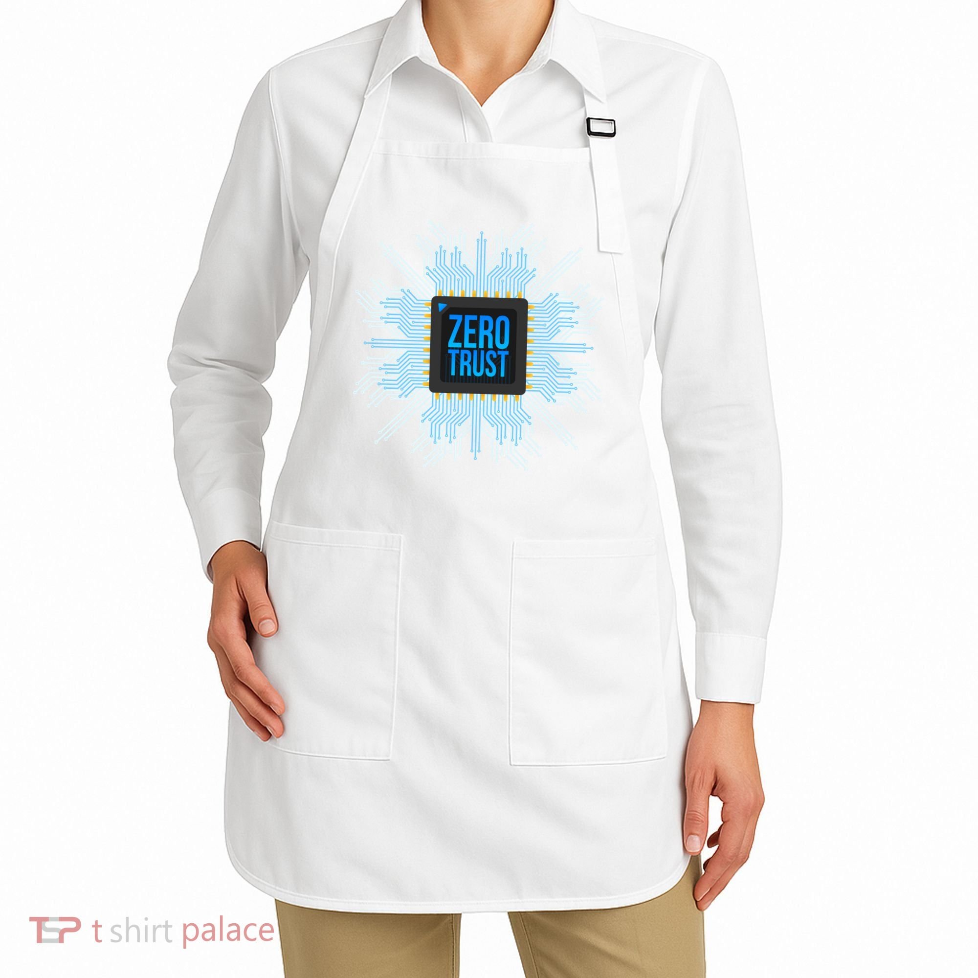 Zero Trust Cyber Security Hacking Programmer Developer Funny Gift Apron