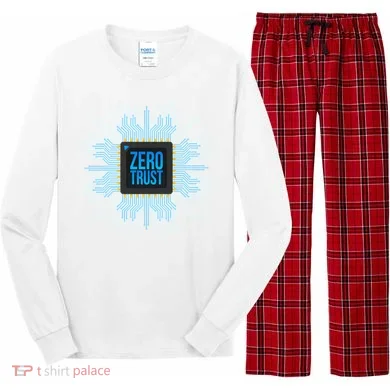 Zero Trust Cyber Security Hacking Programmer Developer Funny Gift Long Sleeve Pajama Set