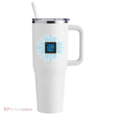 Zero Trust Cyber Security Hacking Programmer Developer Funny Gift 40oz Vacuum Insulated Stainless Steel Travel Tumbler