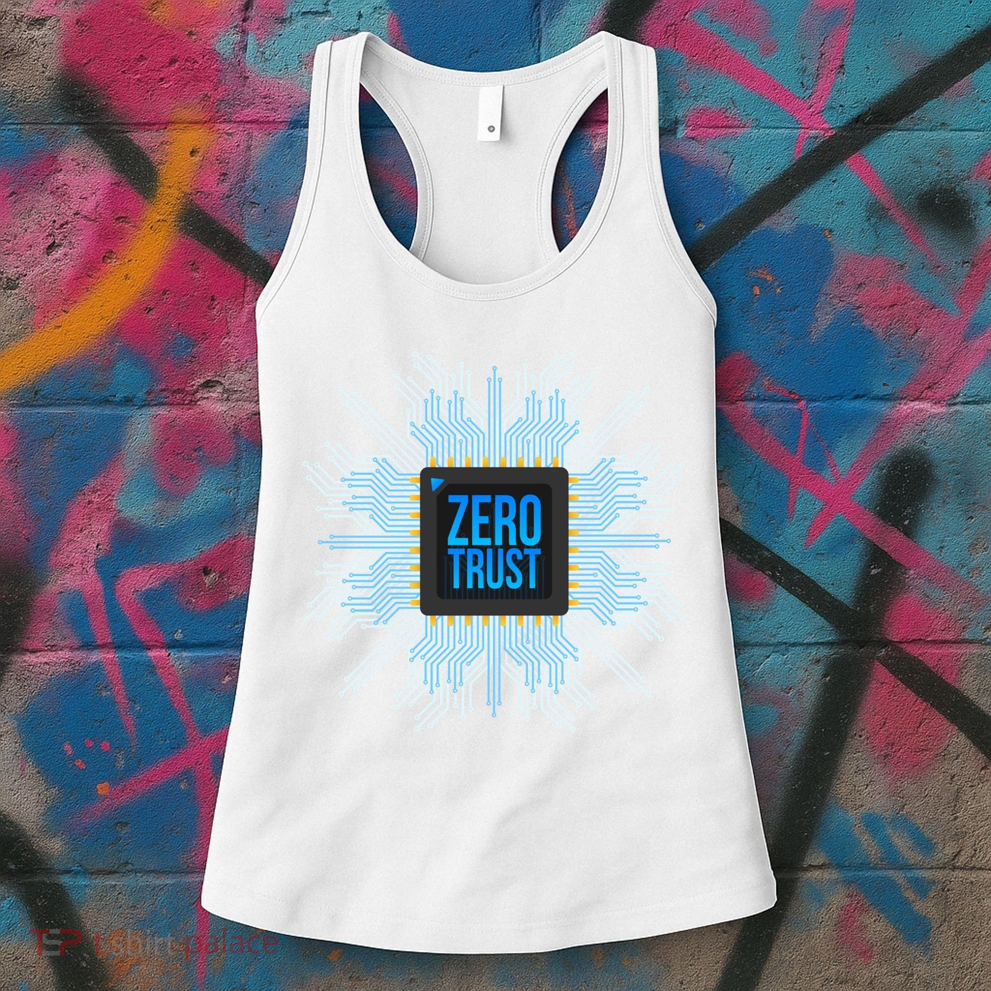 Zero Trust Cyber Security Hacking Programmer Developer Funny Gift Women's Tank Top