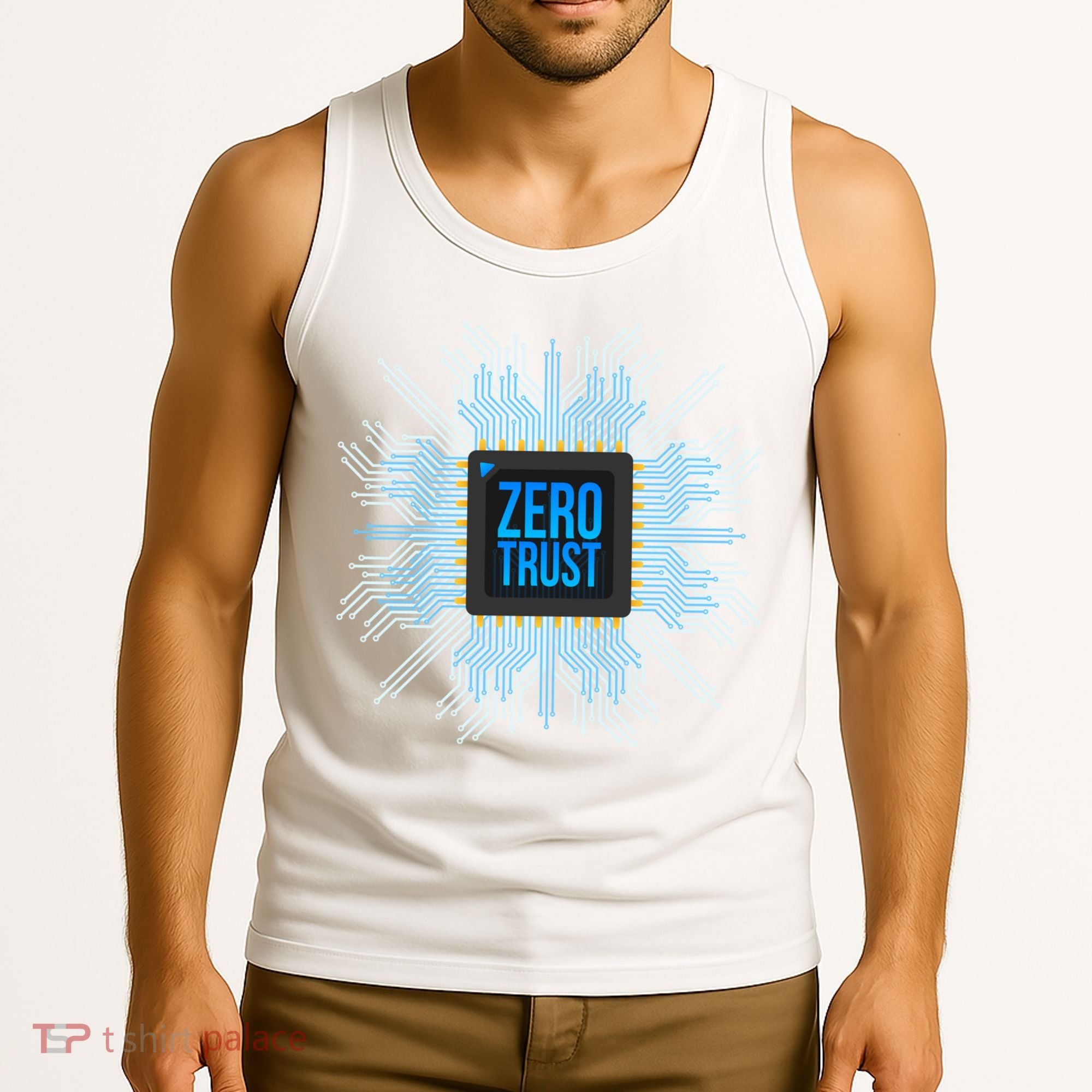 Zero Trust Cyber Security Hacking Programmer Developer Funny Gift Tank Top